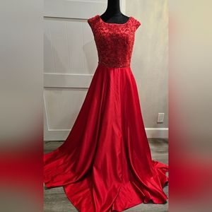 Beautiful Red Satin evening gown